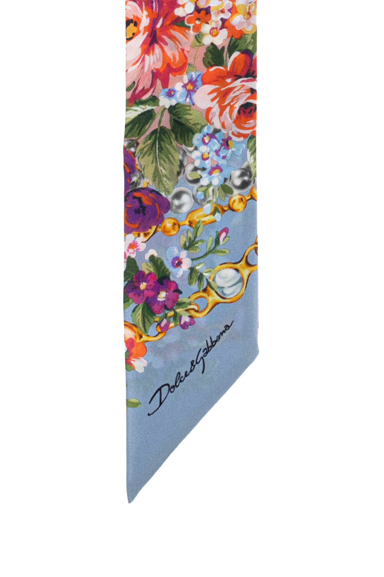 Dolce & Gabbana Silk scarf with floral motif | Women's | Vitkac
